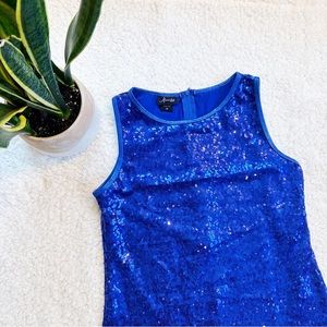 Blue sequin adult dance top